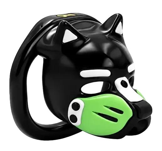 Pup Hood Chastity Cage Green