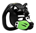 Pup Hood Chastity Cage Green