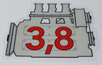 Porsche 911 3.8 engine window sticker - Retro Outlaw style rear screen decal