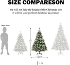 Artificial Christmas Tree 5FT Fold Out with Snow Pine Cones Indoor GIGALUMI