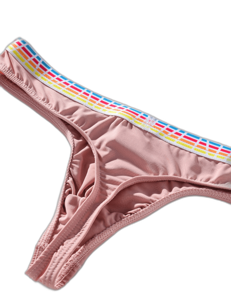 3 Pack Men's Ice Silk Middle-Rise Summer Thongs