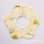 Pure Cotton 360° Rotatable Baby Bib - Petal-Shaped Drool Bib