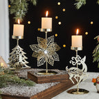 Romantic Christmas Wrought Iron Candlestick Candle Tray Decoration