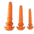 Cracker - Silicone Butt Plug - Deep Anal Sex Toy - Ribbed Anal Dildo - 3 Sizes