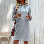 Foreign Trade Women's Clothing Striped Patchwork Hoodie Skirt