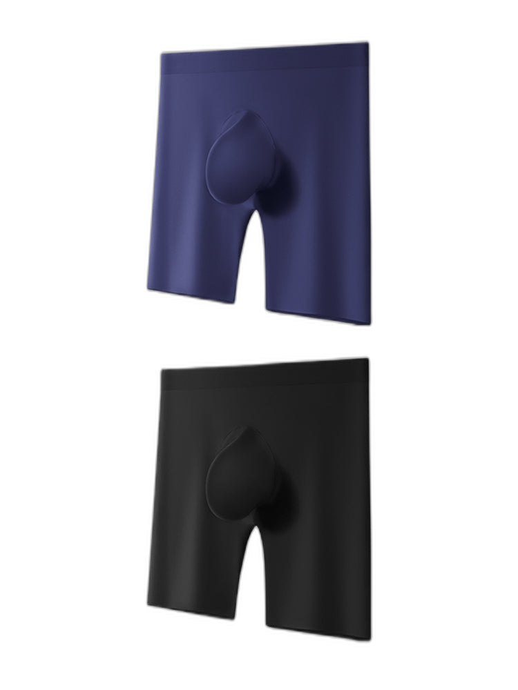 2 Pack Men's Ice Silk Anti-Chafing Quick-Dry Seamless Midway Briefs