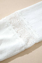White Guipure Lace Frill Sleeve Blouse Women UK | Elegant