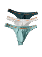 4 Pack Men's Low-Rise Solid Thongs with Reinforced Edging