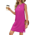 Women's Solid-color Sleeveless Casual Tank Dress