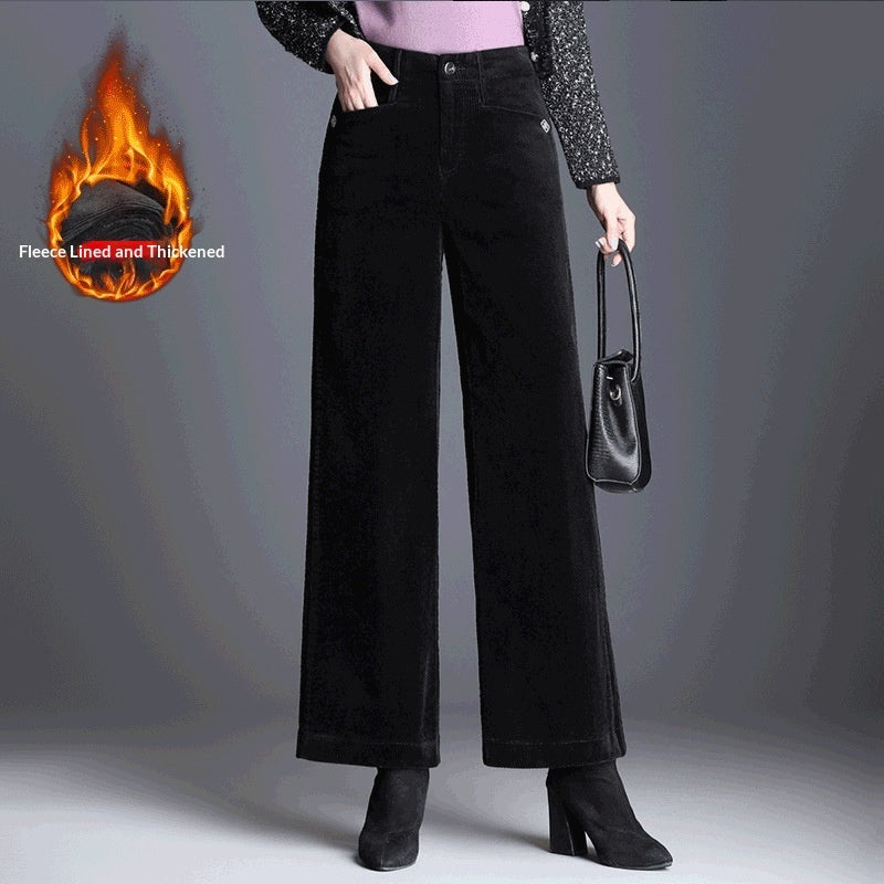 Women's Loose-fitting New Velvet-lined Casual Pants