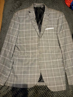 MENS checkered dress jacket SLIM FIT 38 SMALL UK