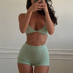 European And American-style Strapless Tube Top And Shorts Set For Women