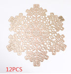 New Snowflakes PVC Hollow Anti-scalding Insulation Pad Table Bowl Mats Home Christmas Decor Heat Resistant Placemat Dining Table