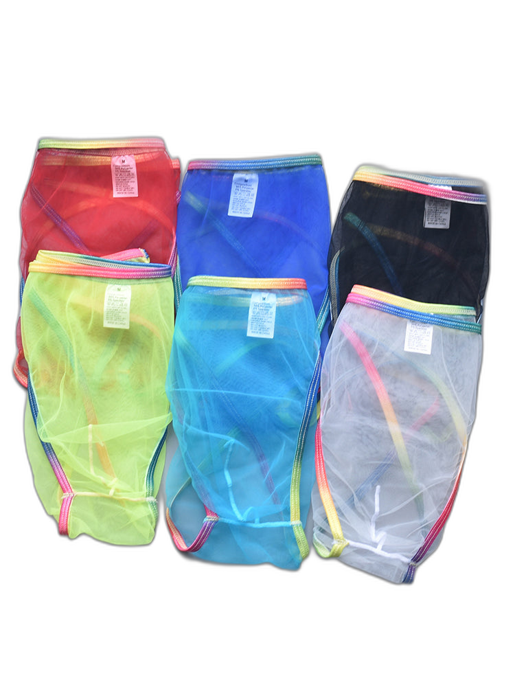 3-pack Men's Ultra-sheer Rainbow-edge Mesh Briefs