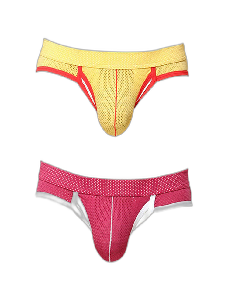 2 Pack Men's Breathable Side-Open Thin and Lightweight Supportive Fit Briefs