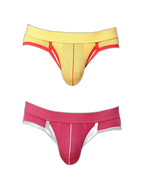 2 Pack Men's Breathable Side-Open Thin and Lightweight Supportive Fit Briefs