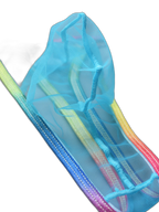 3-pack Men's Sexy Rainbow Transparent Convex Pouch Breathable Thong