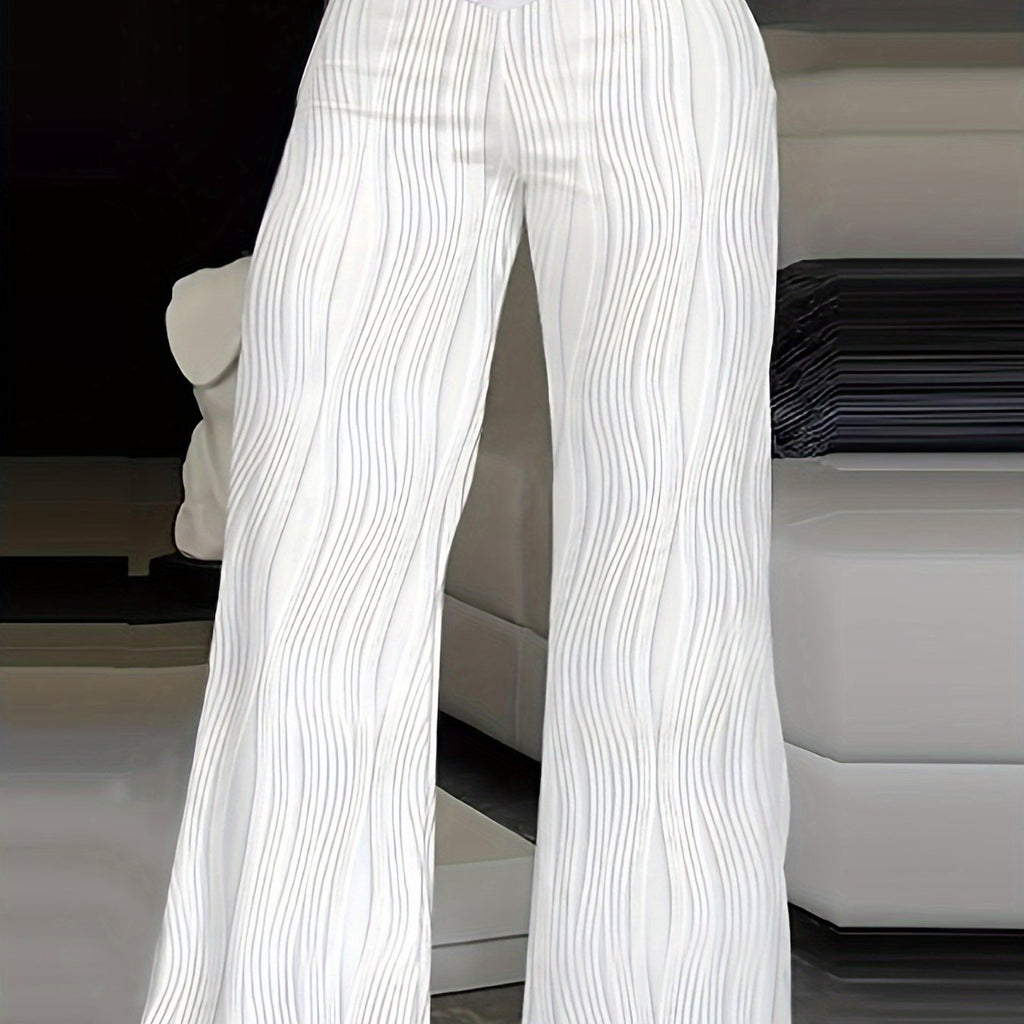 Solid Color Wide Leg Pants, Y2K High Waist Loose Pants For Every Day Women's Trousers
