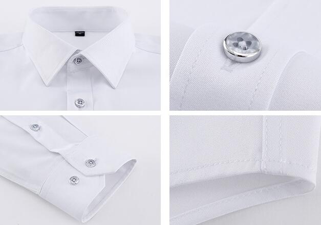 Men's Solid Color Square Collar Long-sleeved Shirt
