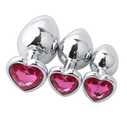 Heart Metal Anal Plug Set - Training Kit