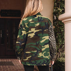 Women's Fashion Camouflage Single Breasted Multi-Button Jacket