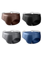 4 Pack Breathable Ice Silk Antibacterial Men's Briefs