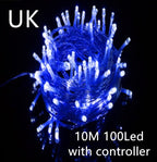 LED Curtain Garland On The Window USB String Lights Remote Control Christmas Decorations For Home Room