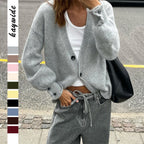 Fashionable Multi-color Sweater With Long Sleeves And Buttons For Women