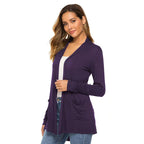 European And American Mid-length Long-sleeved Cardigan Sweater Women