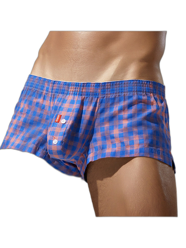 Men's Low-Rise Plaid Sexy Pouch Boxers