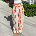 Women's Casual Pants With A Unique Lobster Print