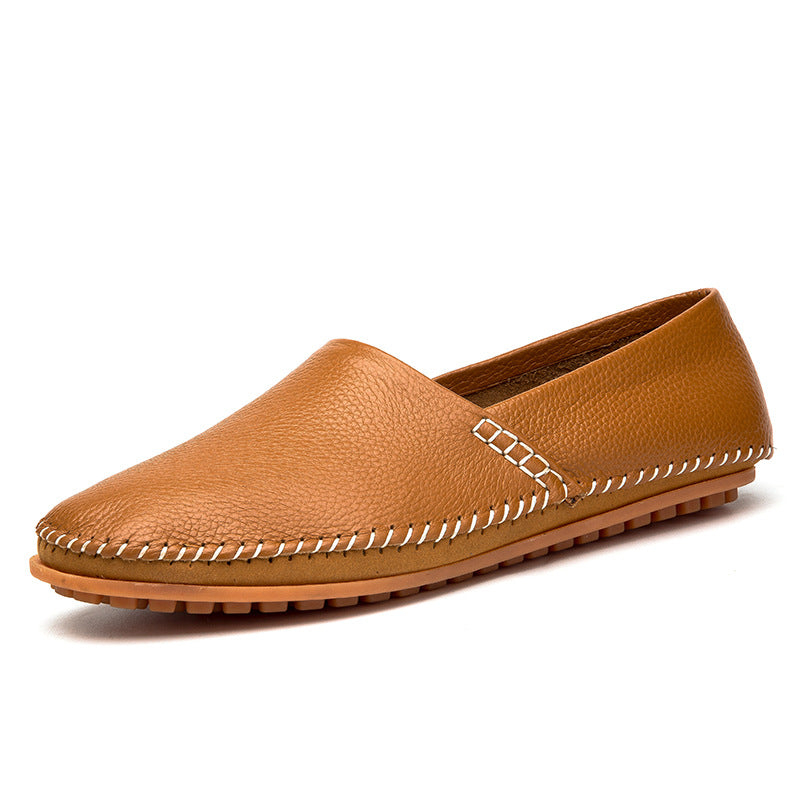 Summer First Layer Cowhide Casual Driving Shoes