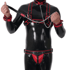 Furrjoi Harness, Cuff, Collar, Lead Underwear Bundle Red