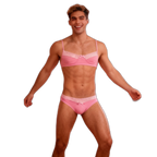 Mens Lace Lingerie Panties & Bra Set