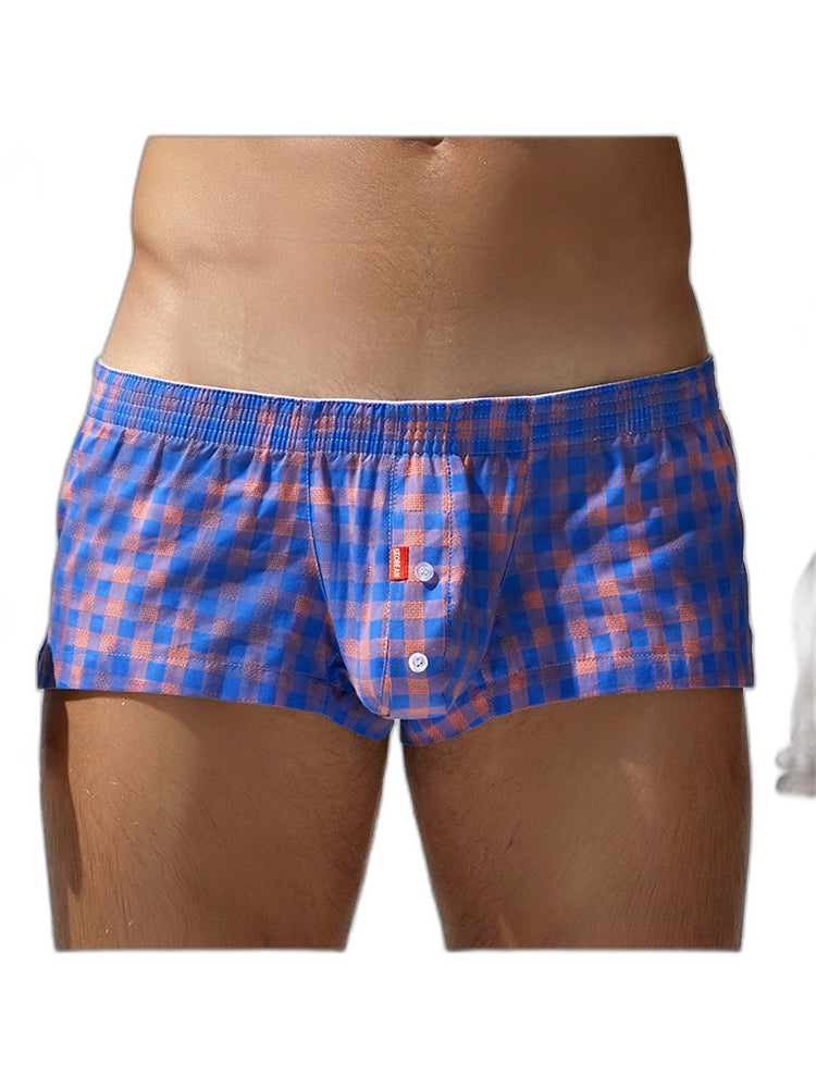 Men's Low-Rise Plaid Sexy Pouch Boxers