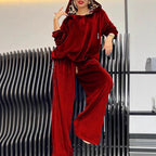 Loose Casual Two-piece Suit Leopard Print Hoodie And Pants Suit For Women