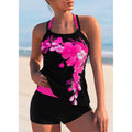 Plus Size Bikini Swimsuit - Two Piece Color Block Swimwear