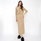 Women's Solid-color Casual Cardigan And Skirt Setsoft And Gentle All-in-one Outfit