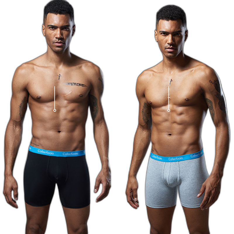 3Pcs Men's Sports Cotton Soft Solid Color Boxer Briefs