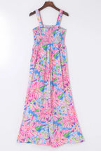 Smocked Square Neck Wide Leg Jumpsuit Women UK