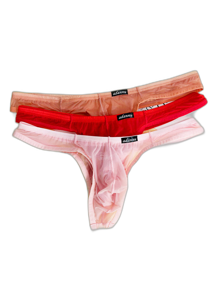 2 Pack Men's Sexy Semi-Transparent Thong