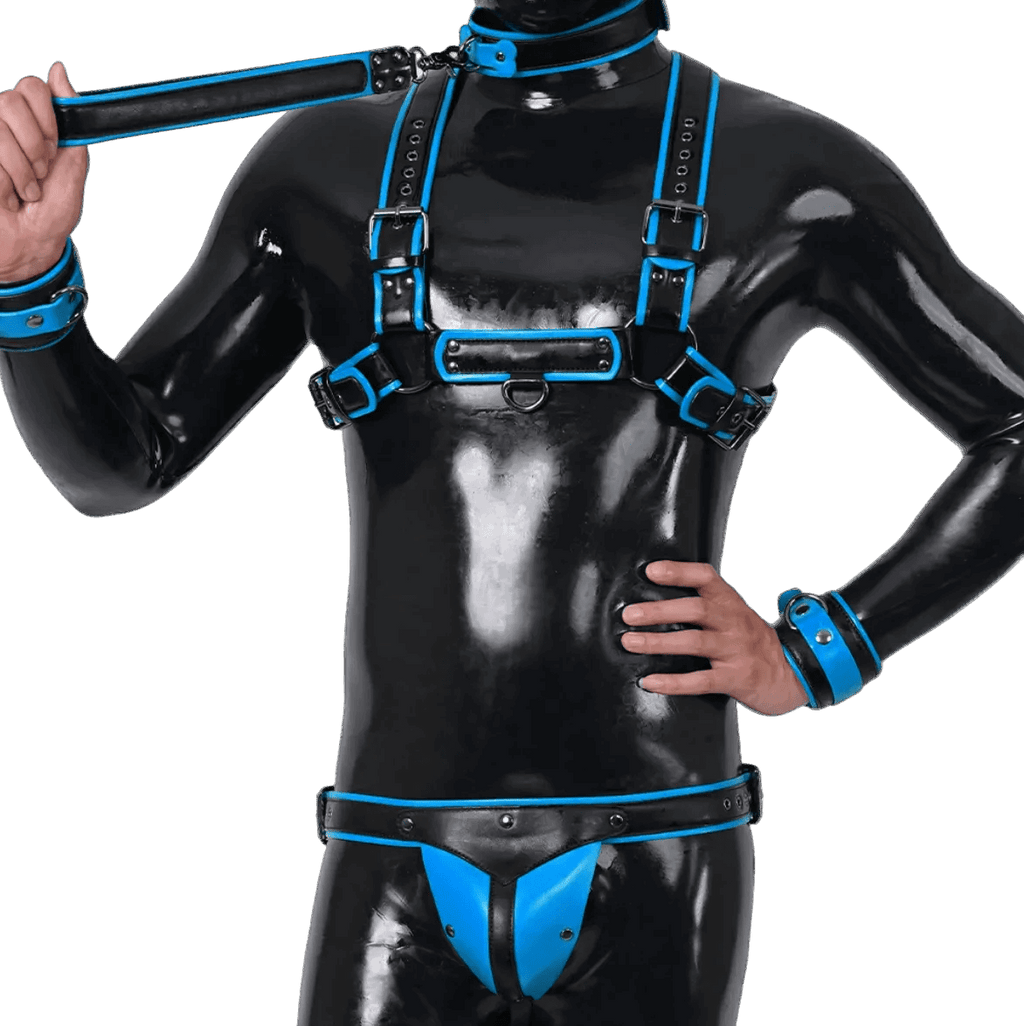 Furrjoi Harness, Cuff, Collar, Lead Underwear Bundle Blue