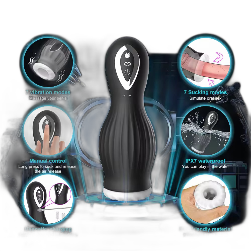 DragonLick - Silicone Male Masturbator - Vibrating & Suction Stroker
