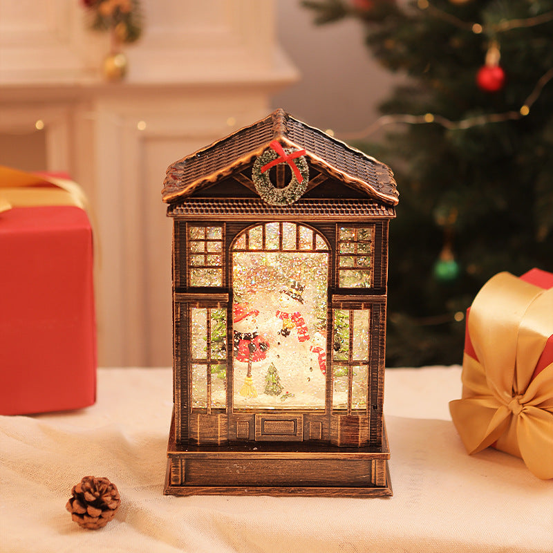 Christmas Music Box Music Box LED Luminous Crystal Lamp Christmas Decoration Night Light Christmas Gift