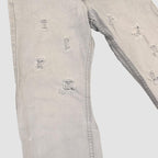 Vintage Lee Frayed & Distressed Straight Leg Jeans Grey W32 L27