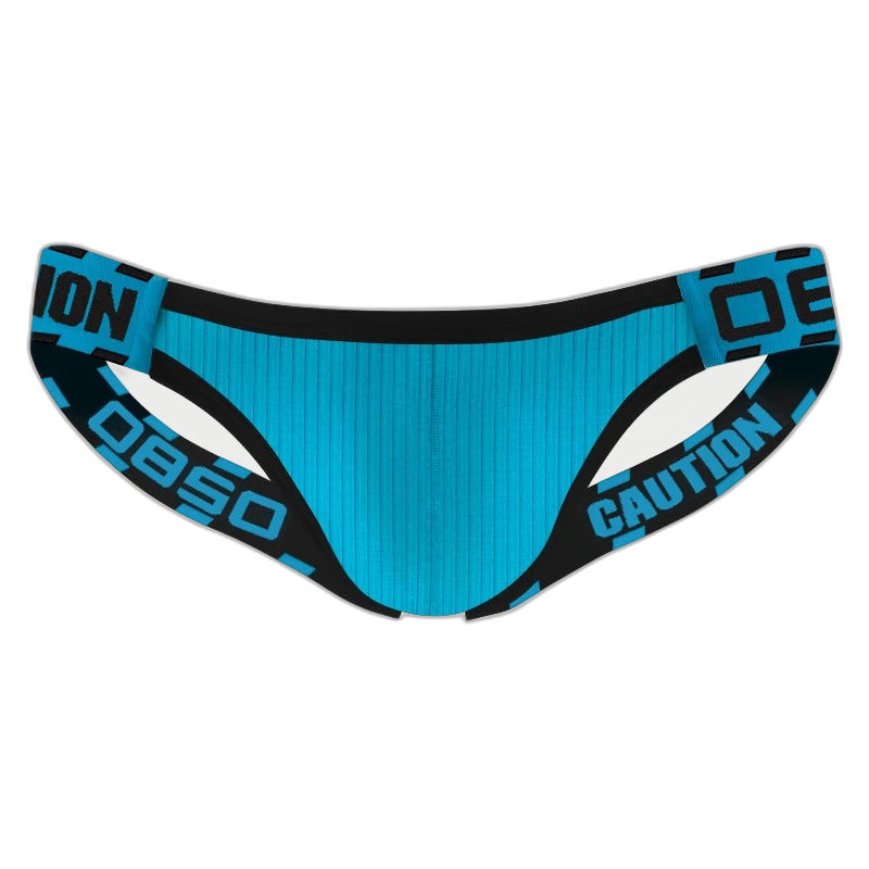 Low-Waist Caution Backless Thong