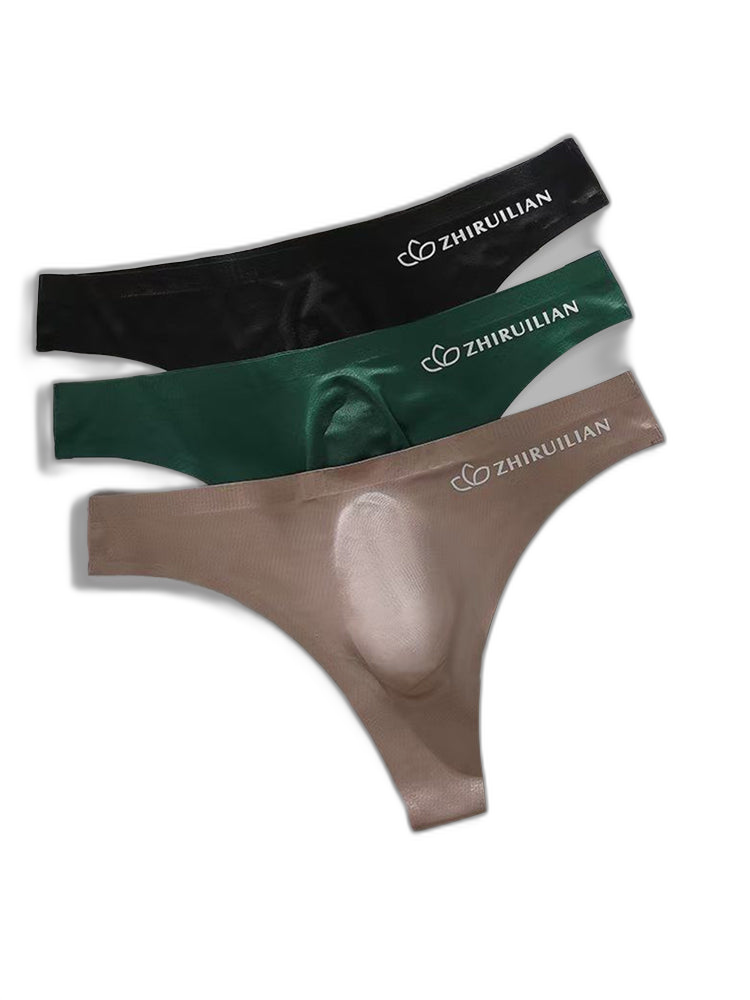 4-pack Men's Sexy Solid Color Letter Seamless Thong
