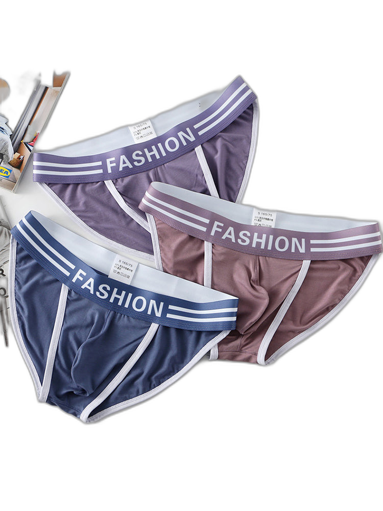 3 Pack Men's High-Cut Sexy Comfortable U-Convex Breathable Briefs
