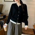 Korean Style Autumn And Winter Fake Two Pieces Sweaters Women's Fashion