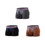 3 Pack Men's Breathable Divided Double Pouch Boxer Briefs